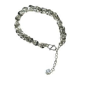 Elegant 925 sterling silvery Phoenix Tail 9" bracelet vintage women's fashion.